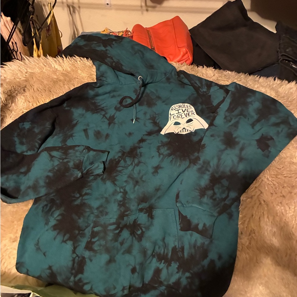 ASSHOLES  live forever Teal and Black Tie-Dye
